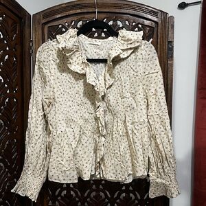 Doen Hardy Ruffle Floral Blouse - Cream
